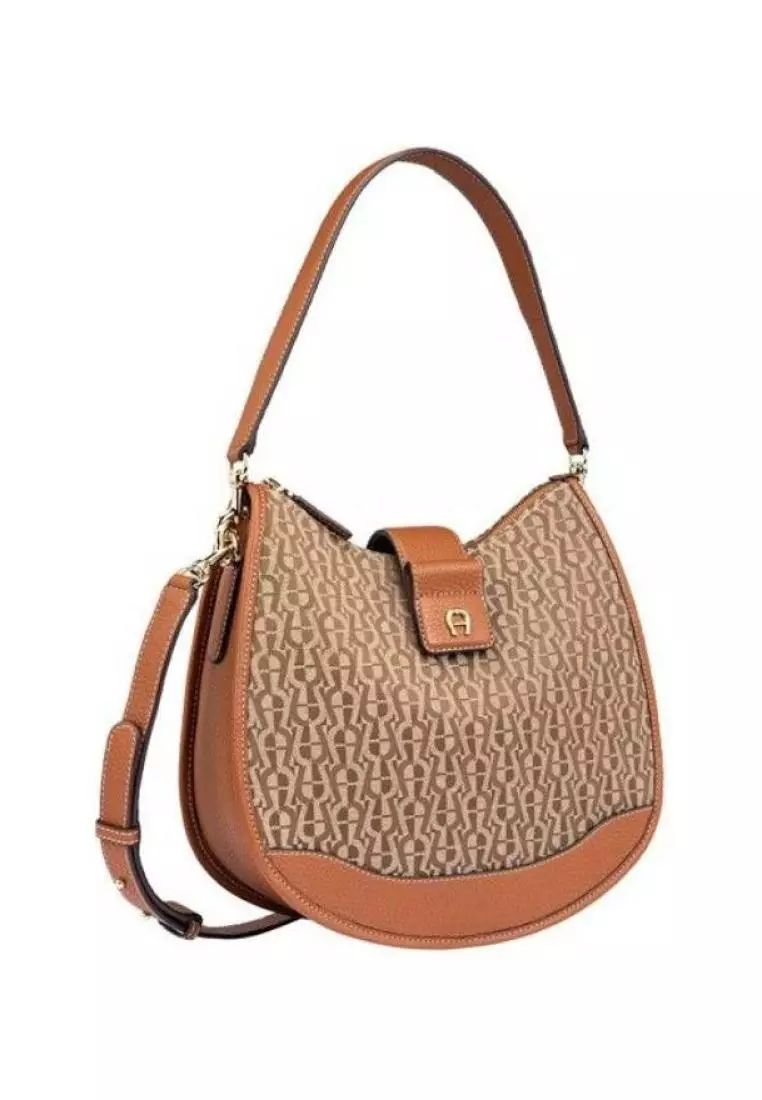 Jual Aigner Aigner Emea Hobo Bag Logo M Cognac Original 2025