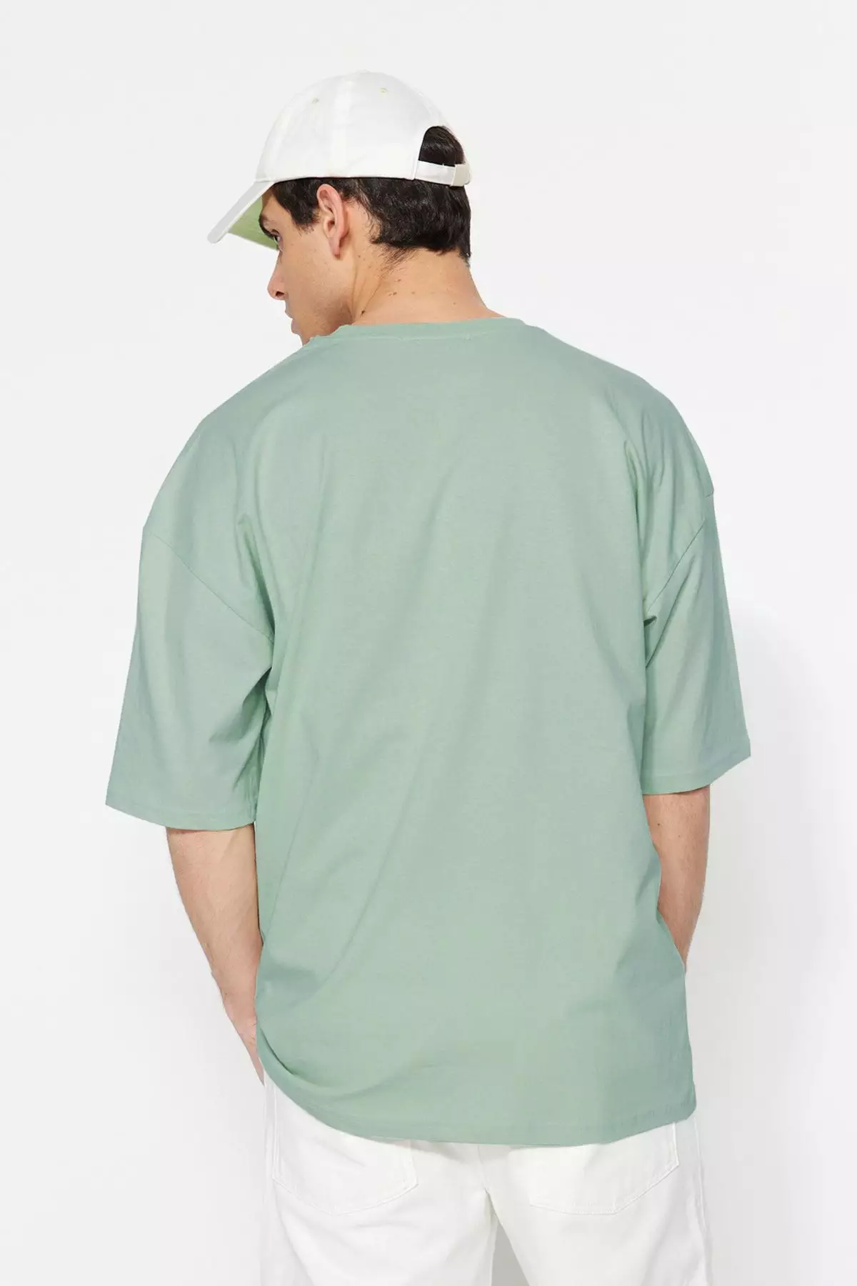 Dark Mint Oversize Basic T-Shirt 100% Cotton Short Sleeve
