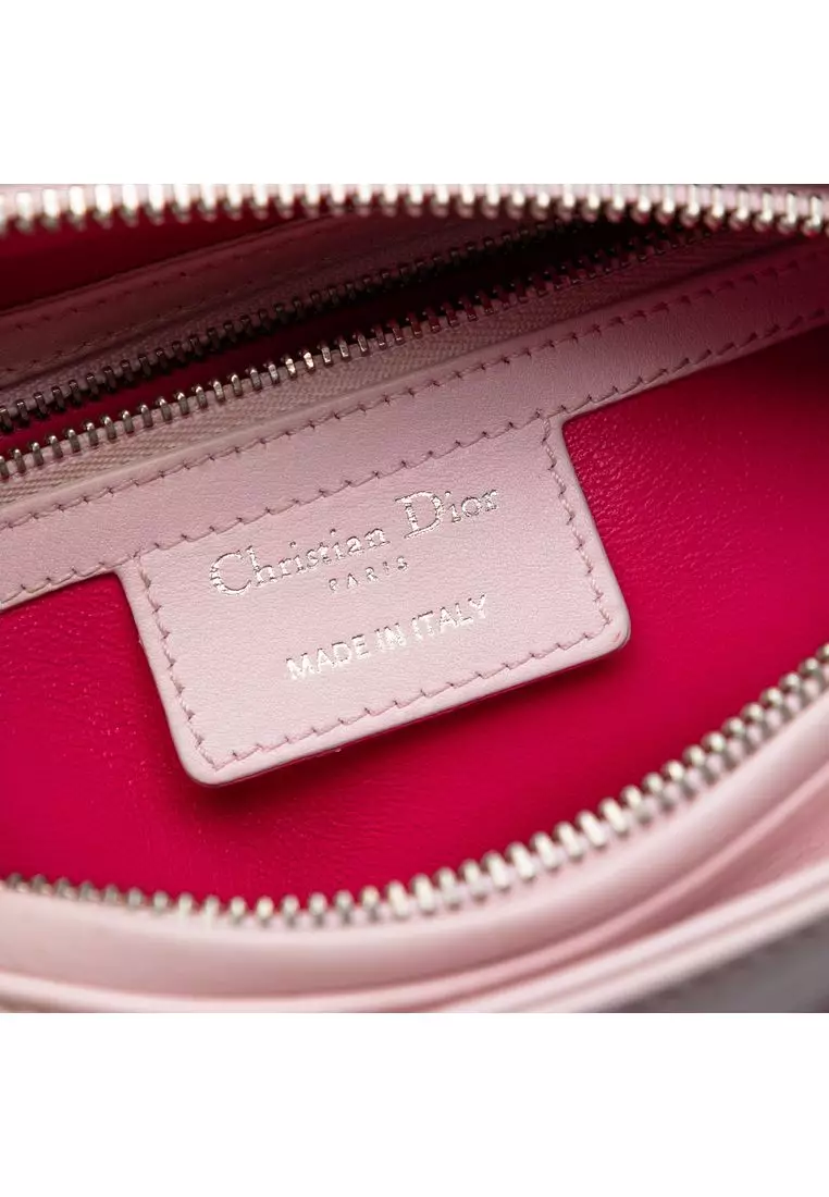 Pre-Loved Dior Medium Calfskin Patent Embroidered Valentines Day Heart Lady Dior