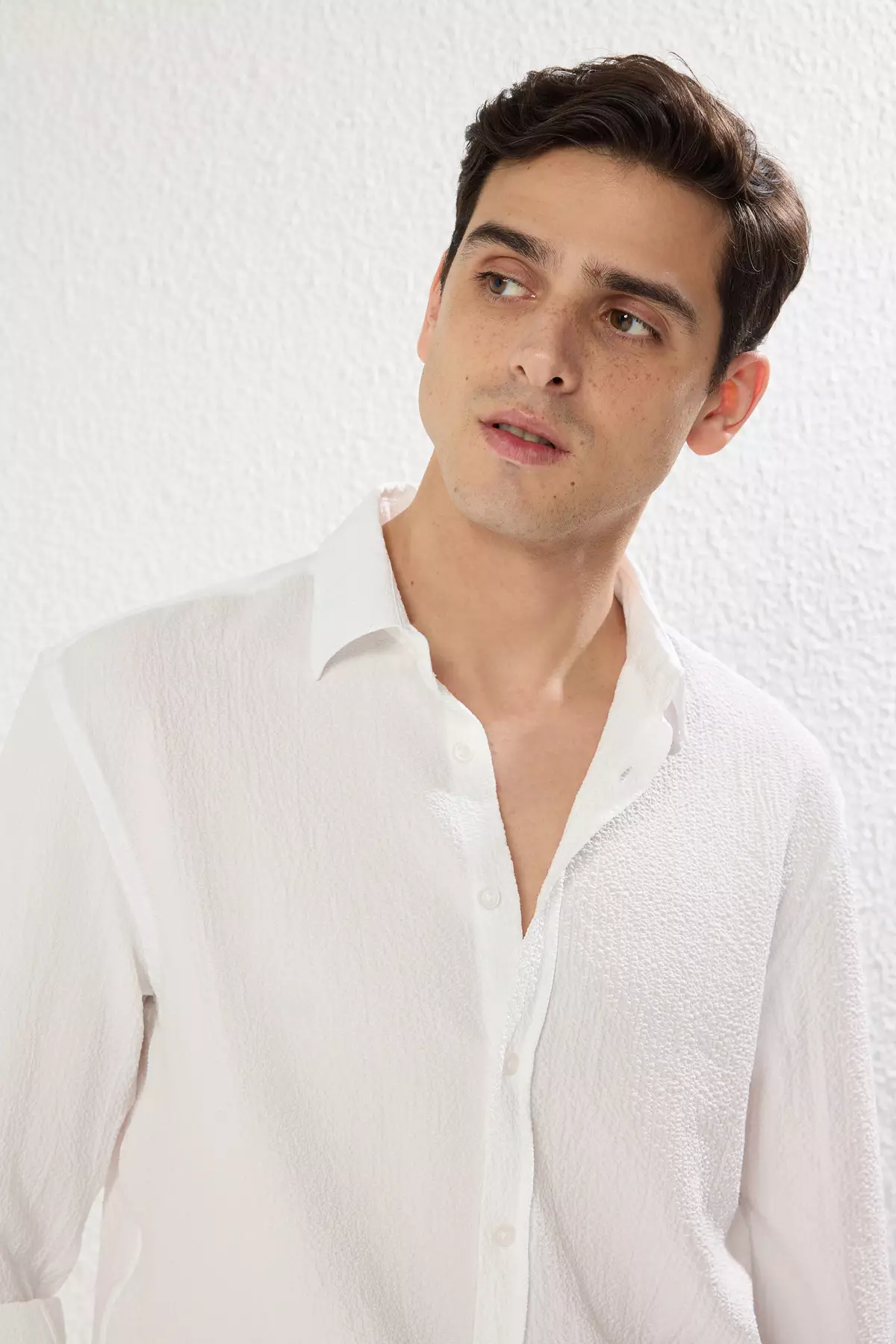 Textured Long Sleeve Regular Shirt