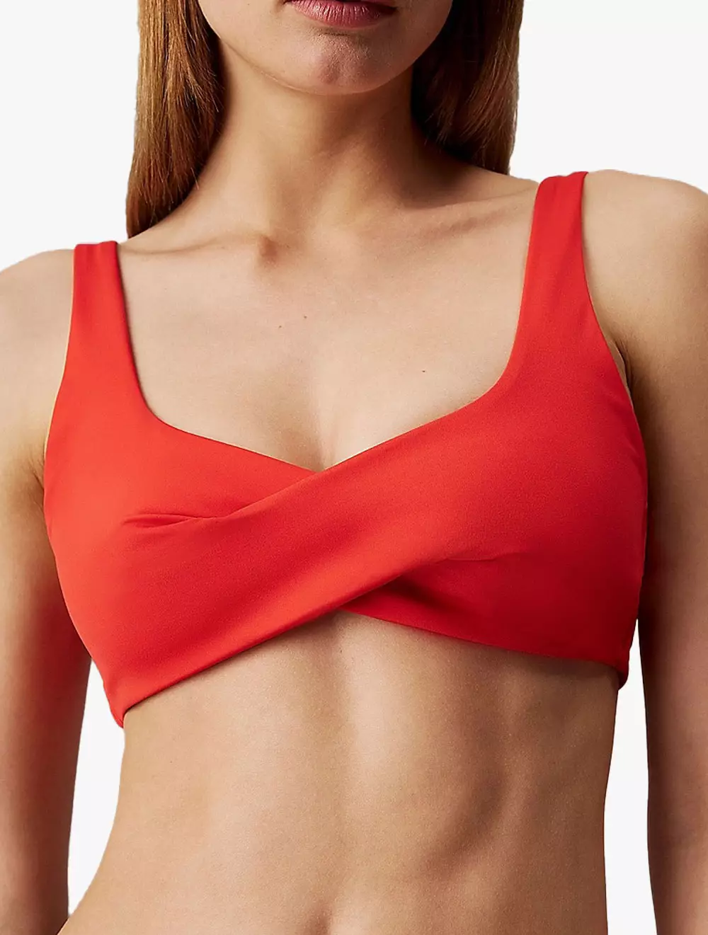 Calvin Klein Swimwear - Bralette Bikini Top - CK Structured Twist - Red - red