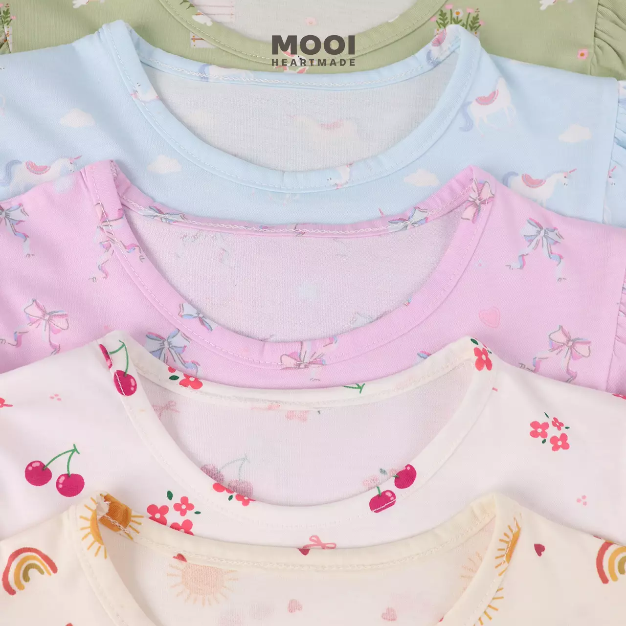 Mooi Atasan Anak Perempuan Erin Top - Sage Green