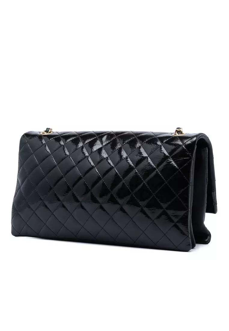 Pre-Loved Chanel Quilted Crinkled Patent Pagoda Accordion Flap