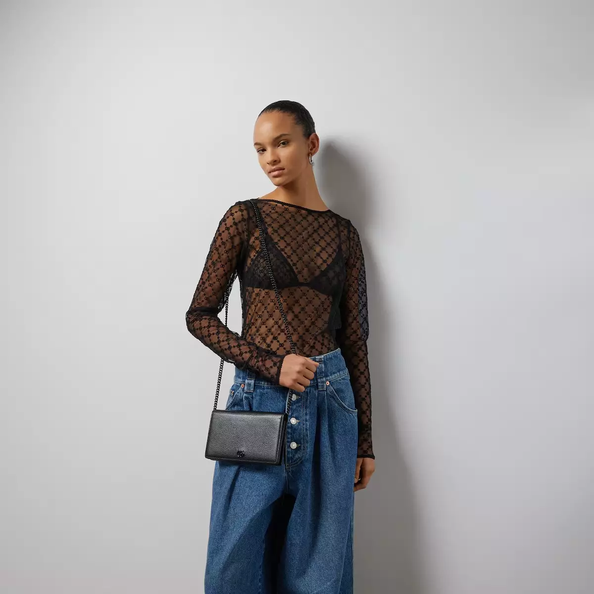 Gucci GG  Marmont Wallet On Chain Black