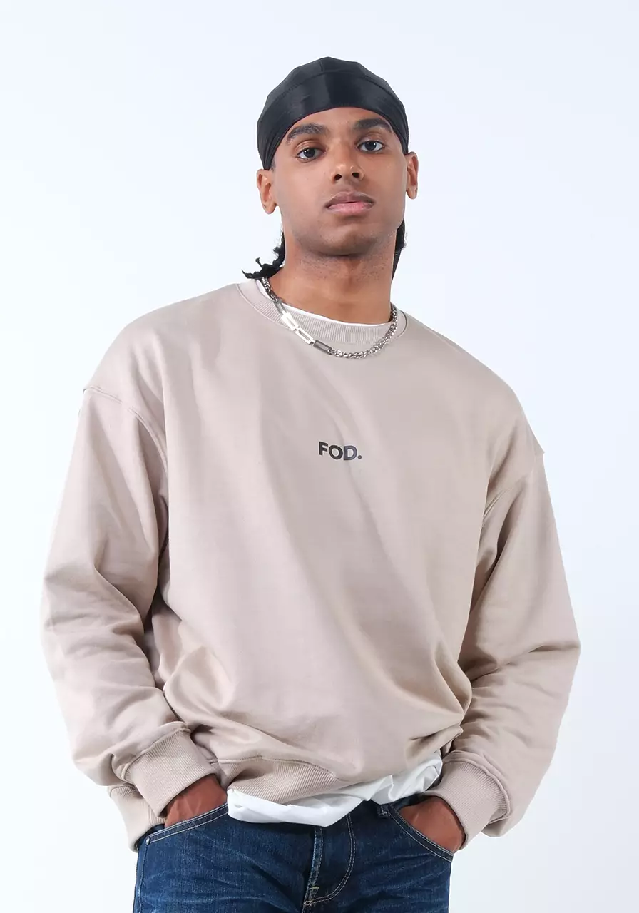 Sweater Hoodie Pria Crewneck Irving Khaki