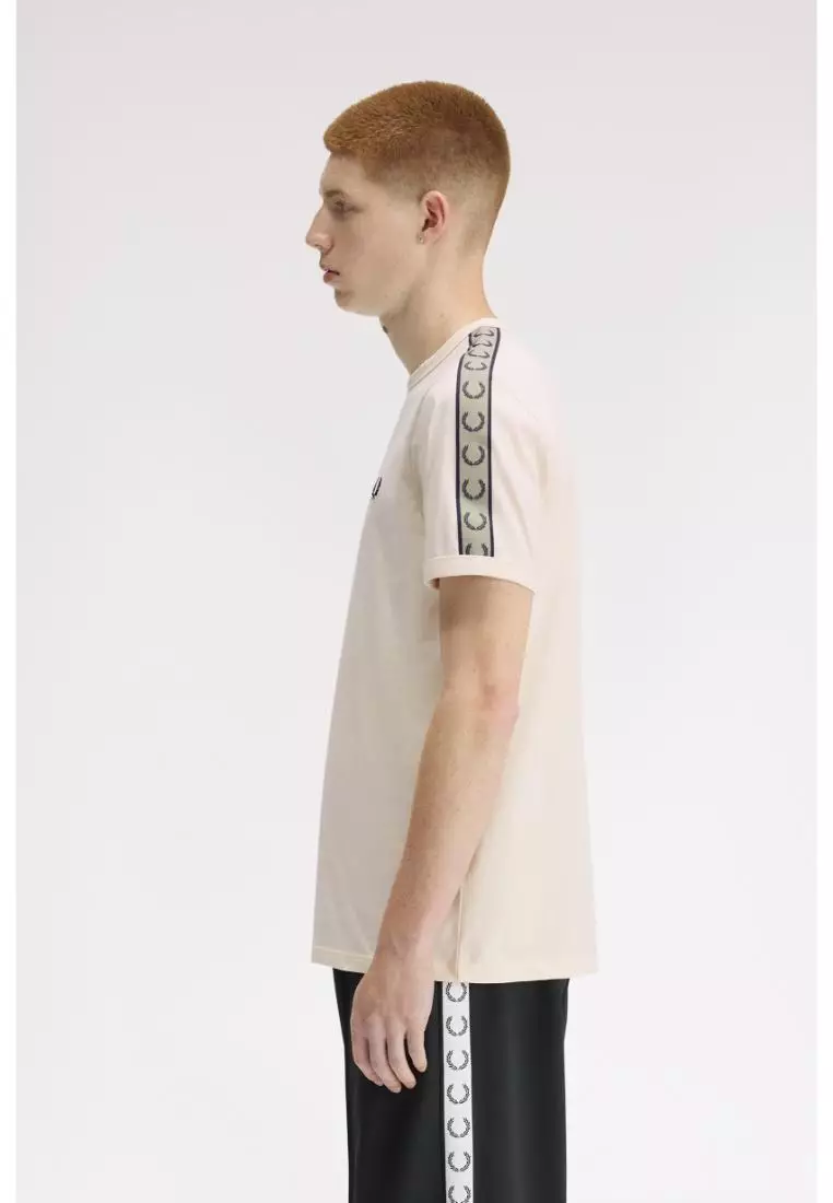 Fred Perry M4613 Contrast Tape Ringer T-Shirt (Ecru / Navy)