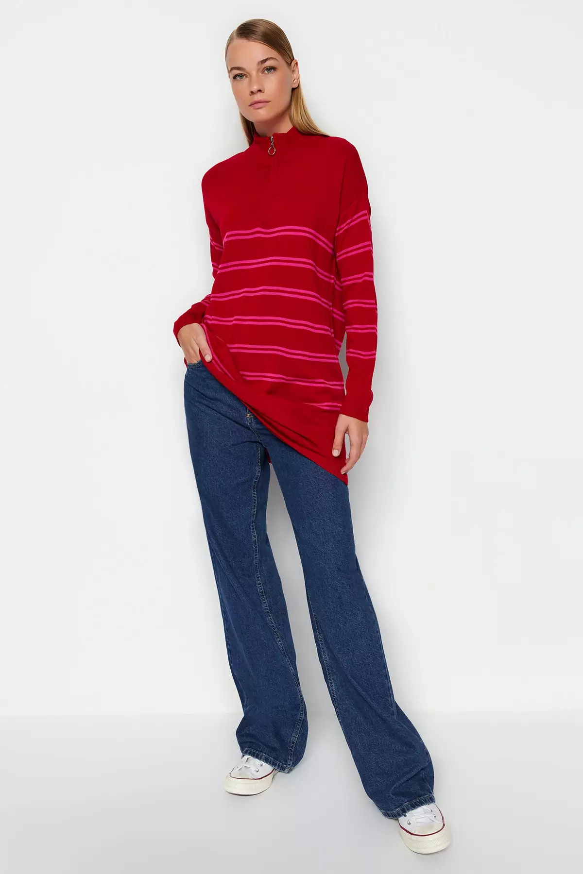 Red striped sale sweater