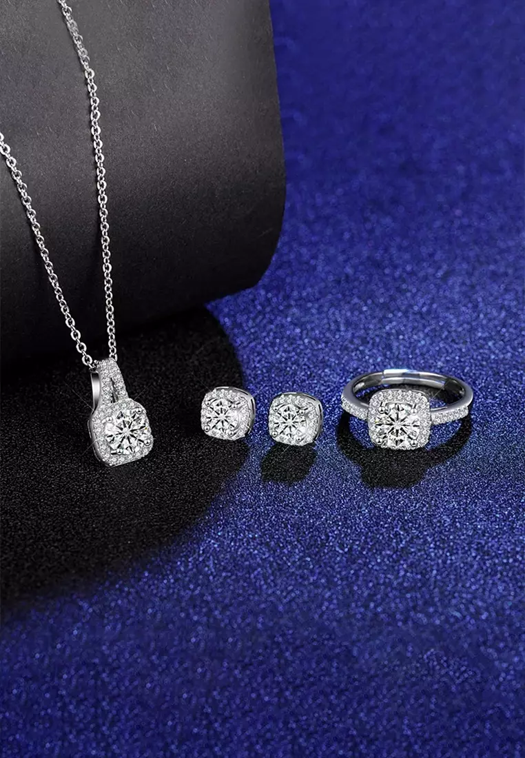 Perhiasan set Cincin/Gelang/Anting/Kalung Aksesori Wanita Asli