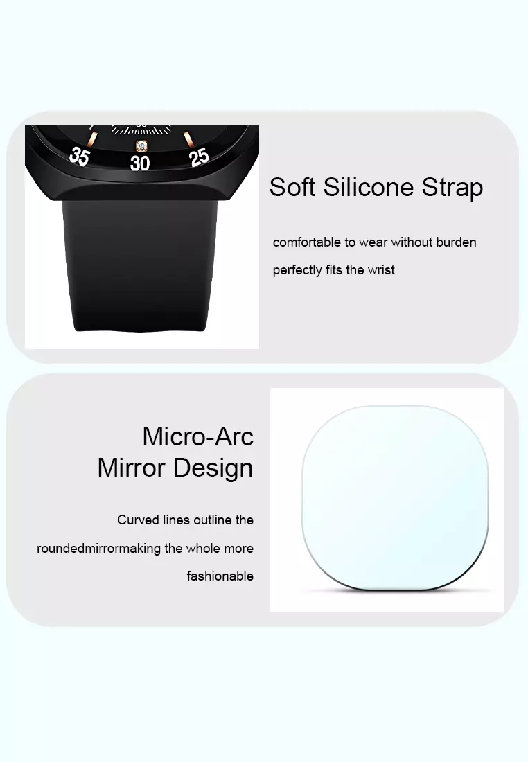 Jam Tangan Wanita Anti Air Original Kasual Mode Tali Silikon Jam Tangan Cewek Korea Black