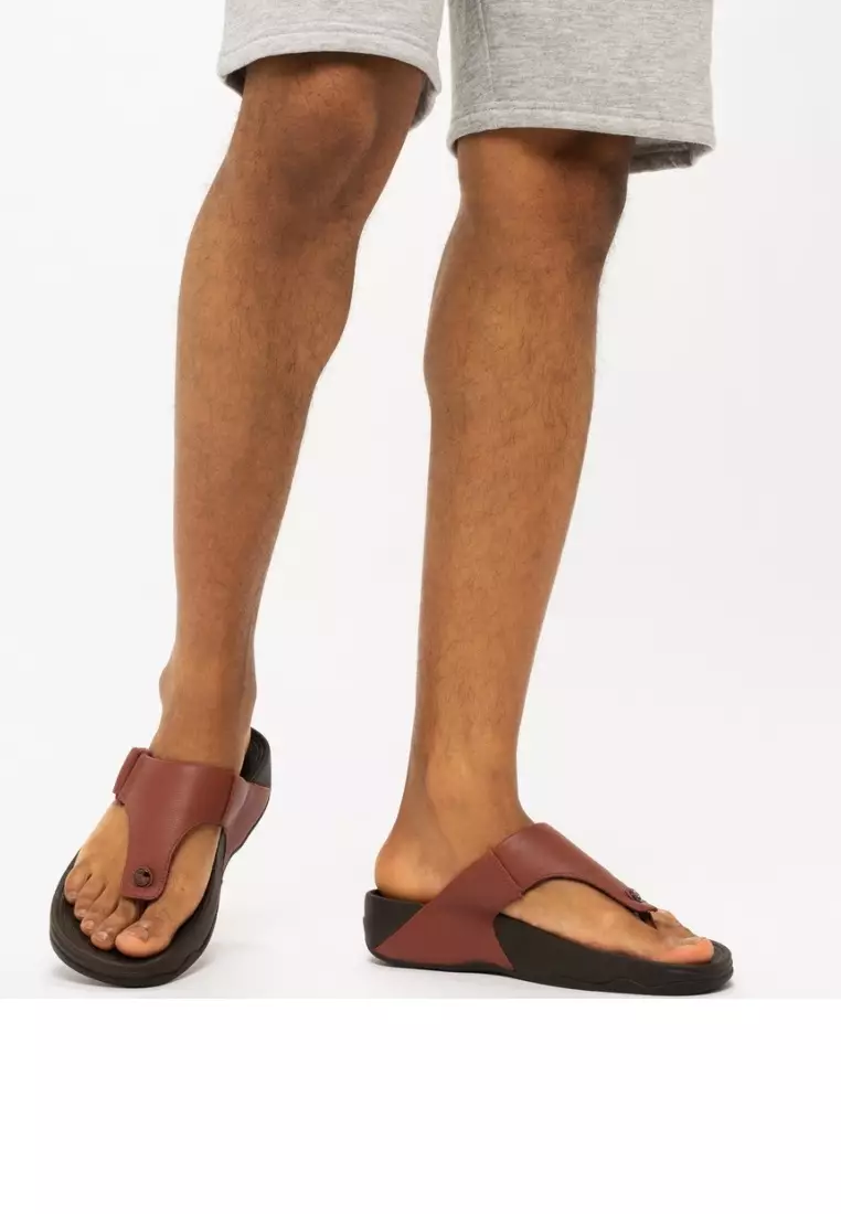 TRAKK II Men's Leather Toe-Post Sandals - Dark Tan (279-277)