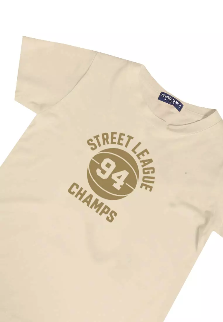 KU145 Kaos Anak Instacool "street league" light cream