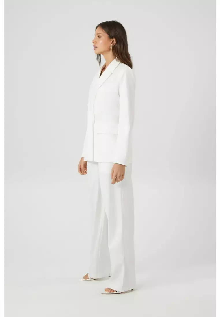 Satin Blazer Straight Pants Set