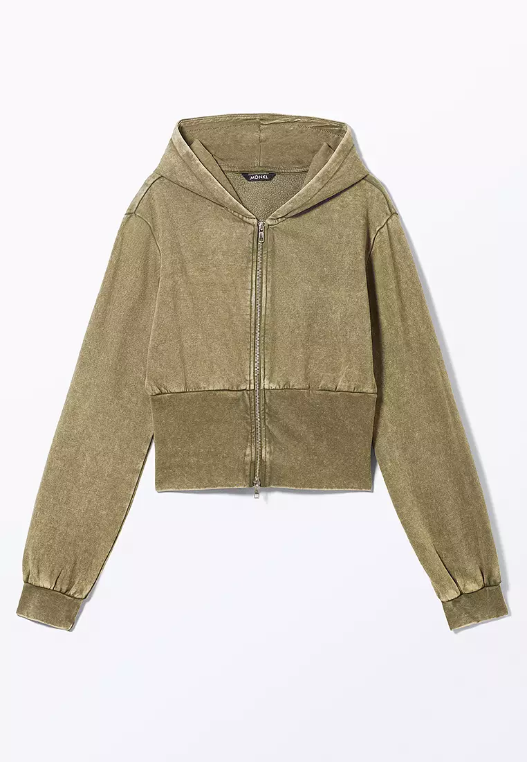 Monki cropped hoodie top