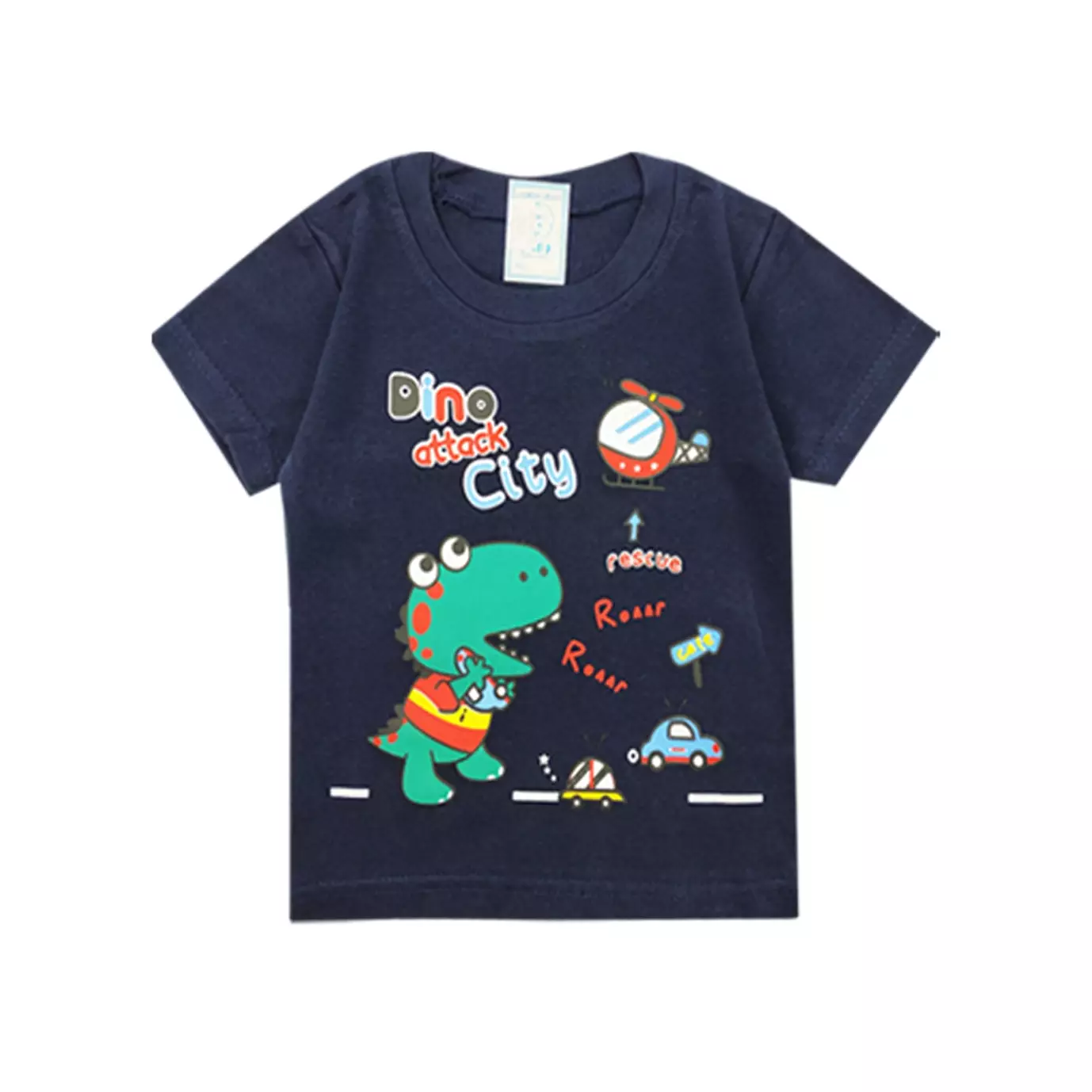 Wakakids Baju Bayi Anak Laki Laki Setelan Celana Kaos Usia 6 Bulan Hingga 12 Bulan Motif Dino 2949 Navy