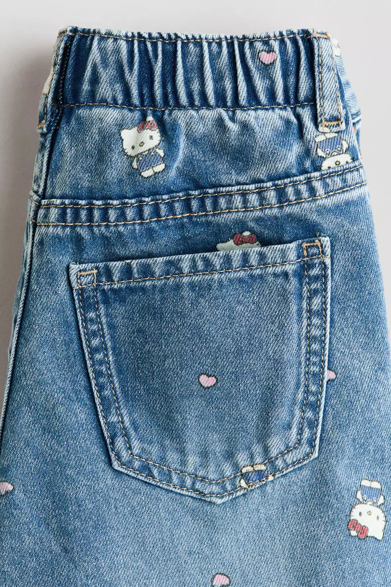 Printed Wide Leg Jeans