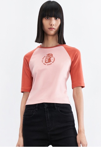 URBAN REVIVO pink Casual T-Shirt 80612AA93AB766GS_1
