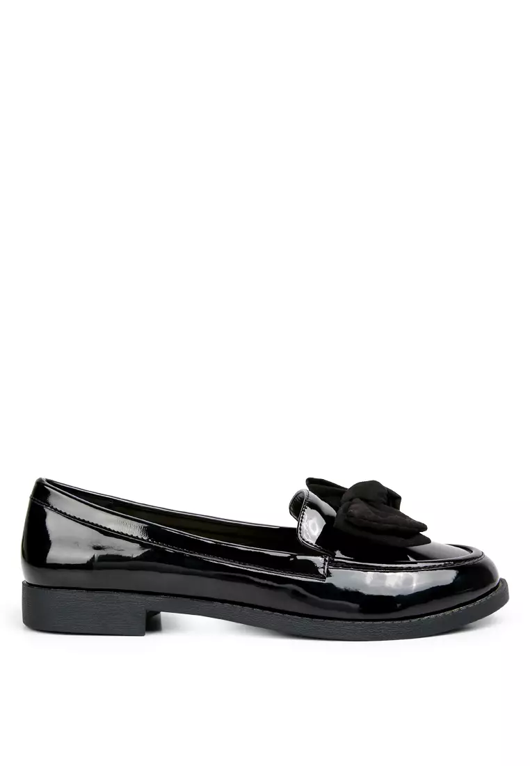 Discount on London Rag  shoes - SKU: Black Bow-Tie Loafers