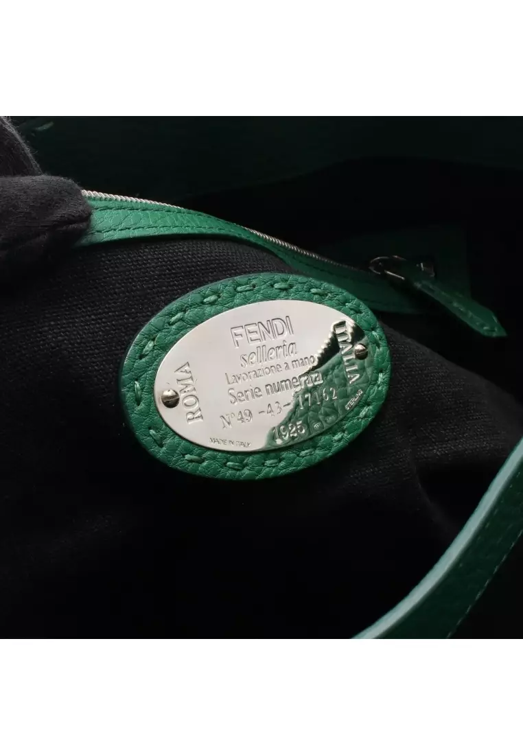 Pre-Loved Fendi Selleria Business bag Briefcase leather green