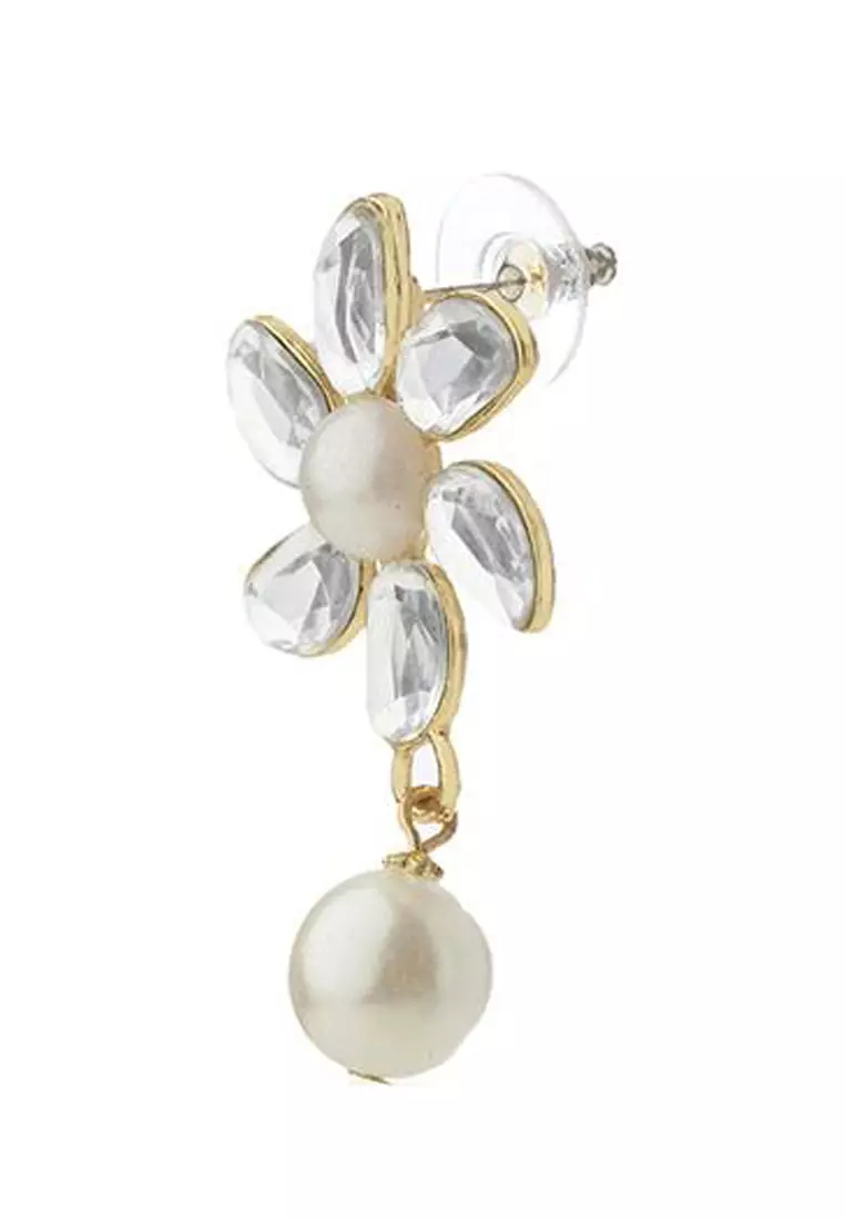 White pearl sale drop earrings