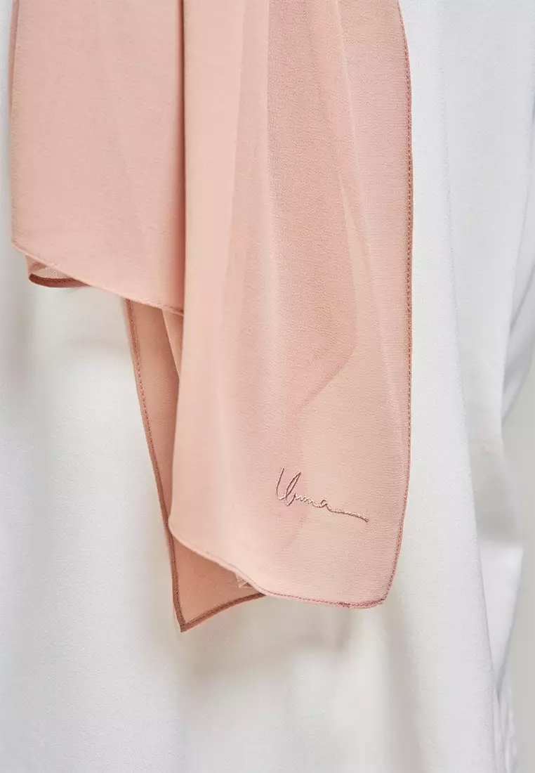 Kalsom Light Chiffon Scarf in Warm Taupe