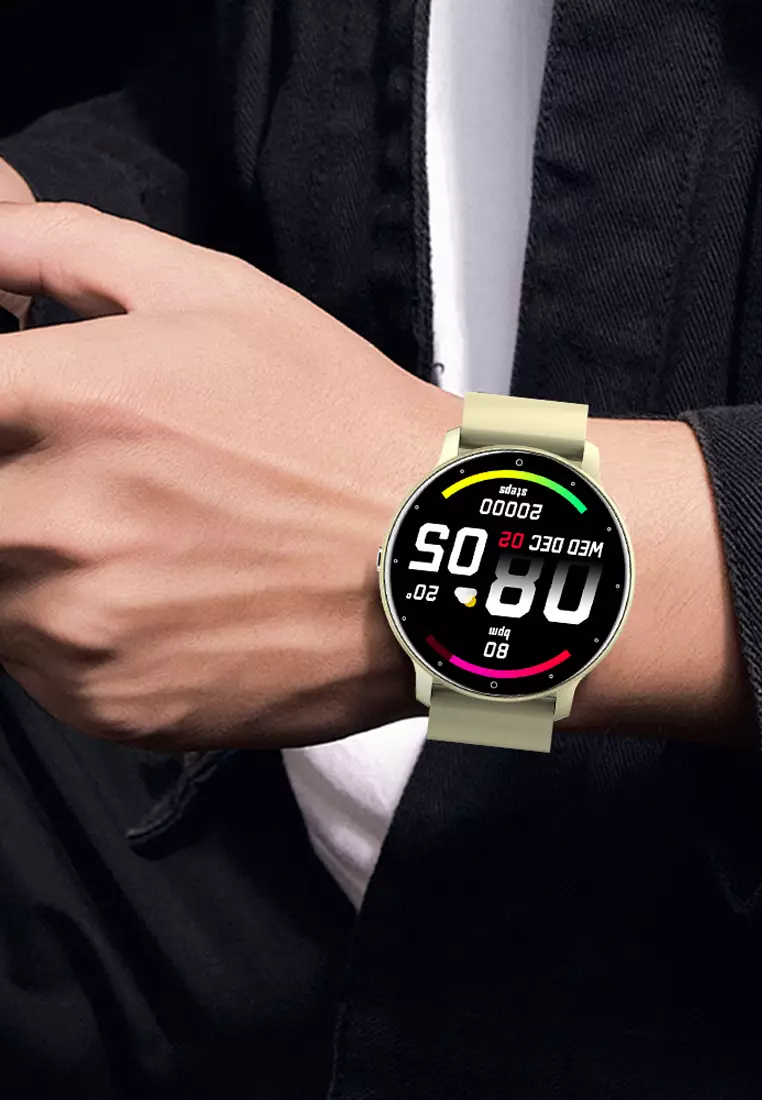 SmartWatch ZL02D Layar Terang 1.28'' Anti Air IP67 Olahraga Pemantauan Tidur dan Detak Jantung Jam Tangan Pria Wanita yellow
