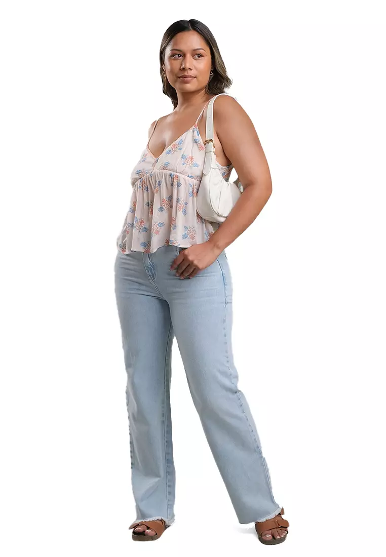 High Rise Straight Denim Jeans