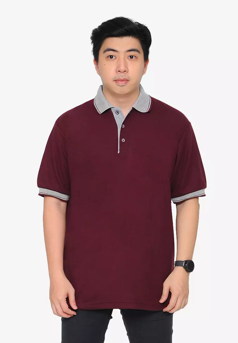 Polo shirt merah maroon hot sale