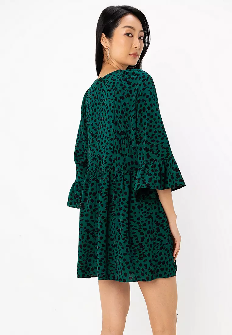 Batwing Sleeve Smock Mini Dress