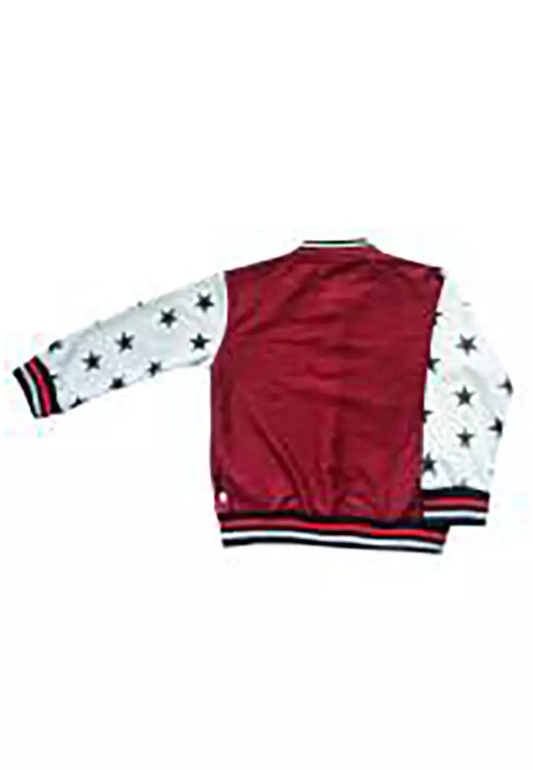 Wakakids Pakaian Bayi Anak Laki Laki Baju Atasan Jaket Varsity Motif LA Usia 6 Bulan Hingga 3 Tahun 2188 - Maroon