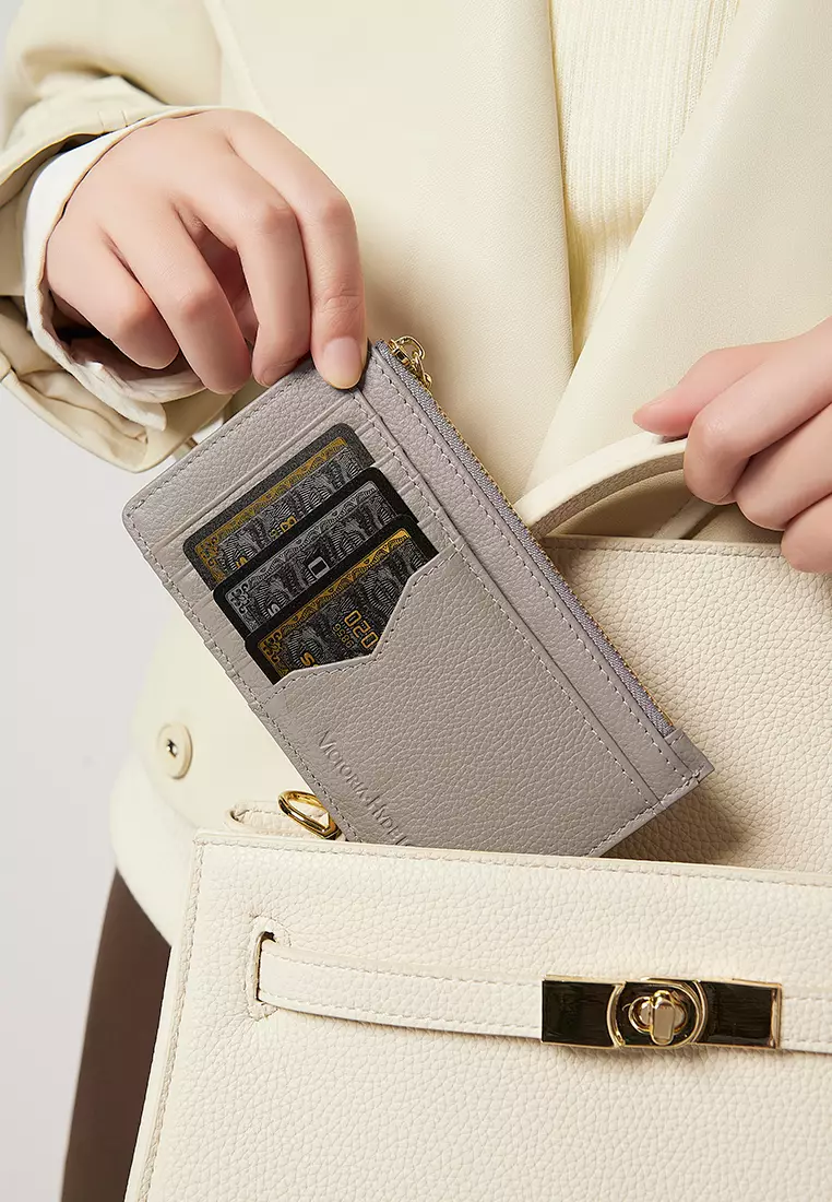 Amilie 卡包 真皮环扣小号拉链卡包 10+卡位-裸色