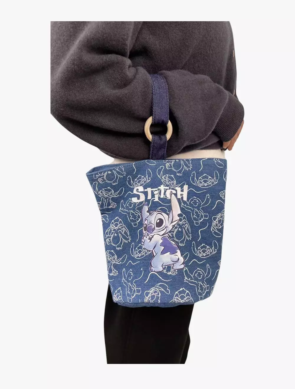 Mesuca Shoulder Mini Bag Stitch Denim 2 - MC5DHF41545-ST