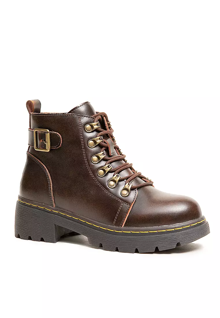 5CM Buckle Leather Martin Boots MZ5085-2