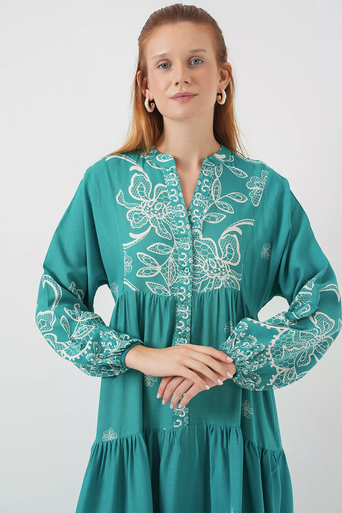 Modest Printed Maxi Dress