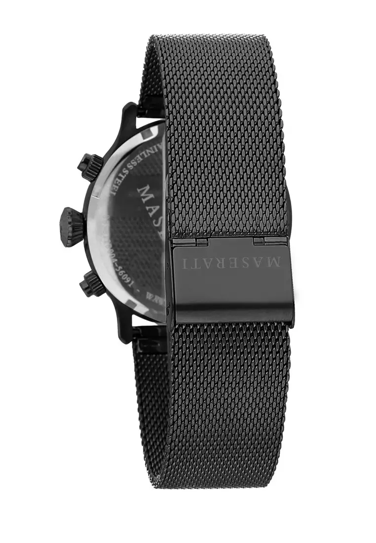 【2 Years Warranty】Maserati Epoca 42mm Black Sunray Dial Men's Chronograph Quartz Watch R8873618013