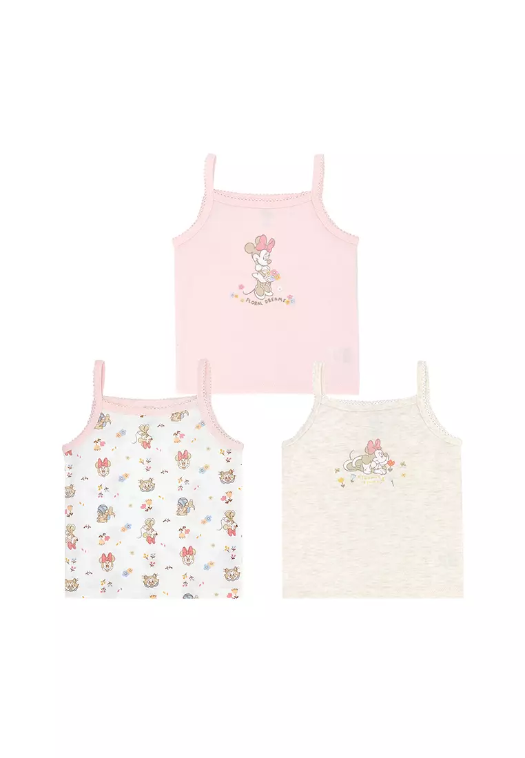 Baby Girl Licensed Newborn Essentials Sando Pack of 3 "Blooming"