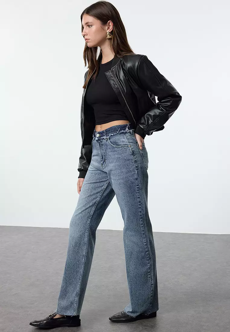 Cotton High Waist Jeans