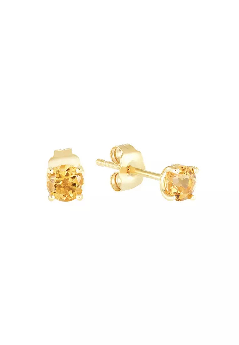 HABIB Citrine Gemstone Stud Earrings