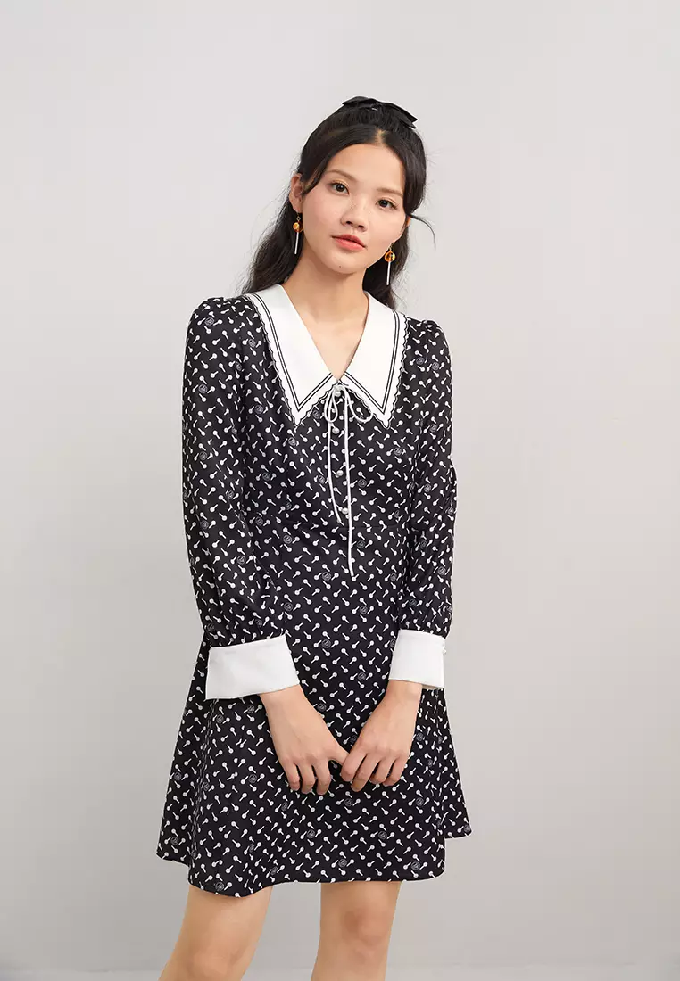 Lollipop Prints V-Neck Mini Dress