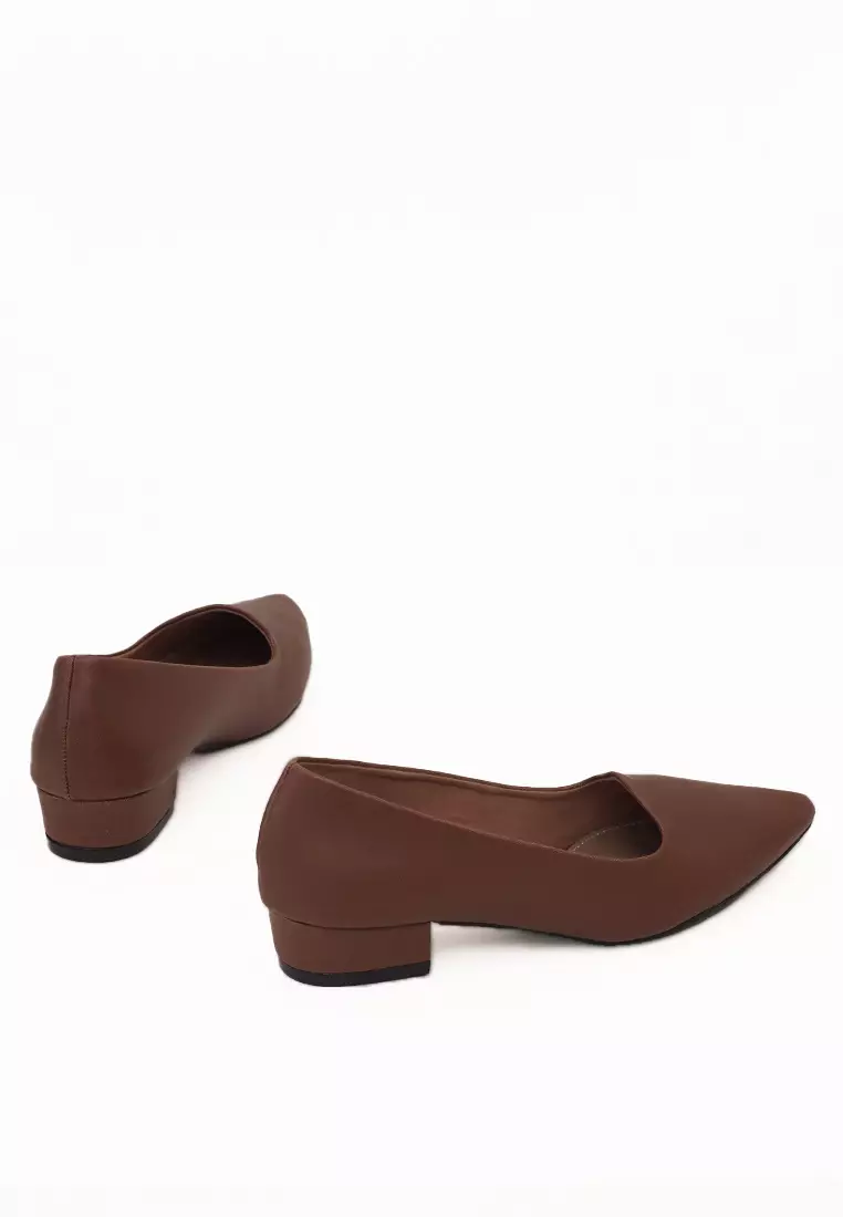 VIVI NICI - Danielle Sepatu Kerja Wanita Pantofel Hak 3 Cm Downtown Brown