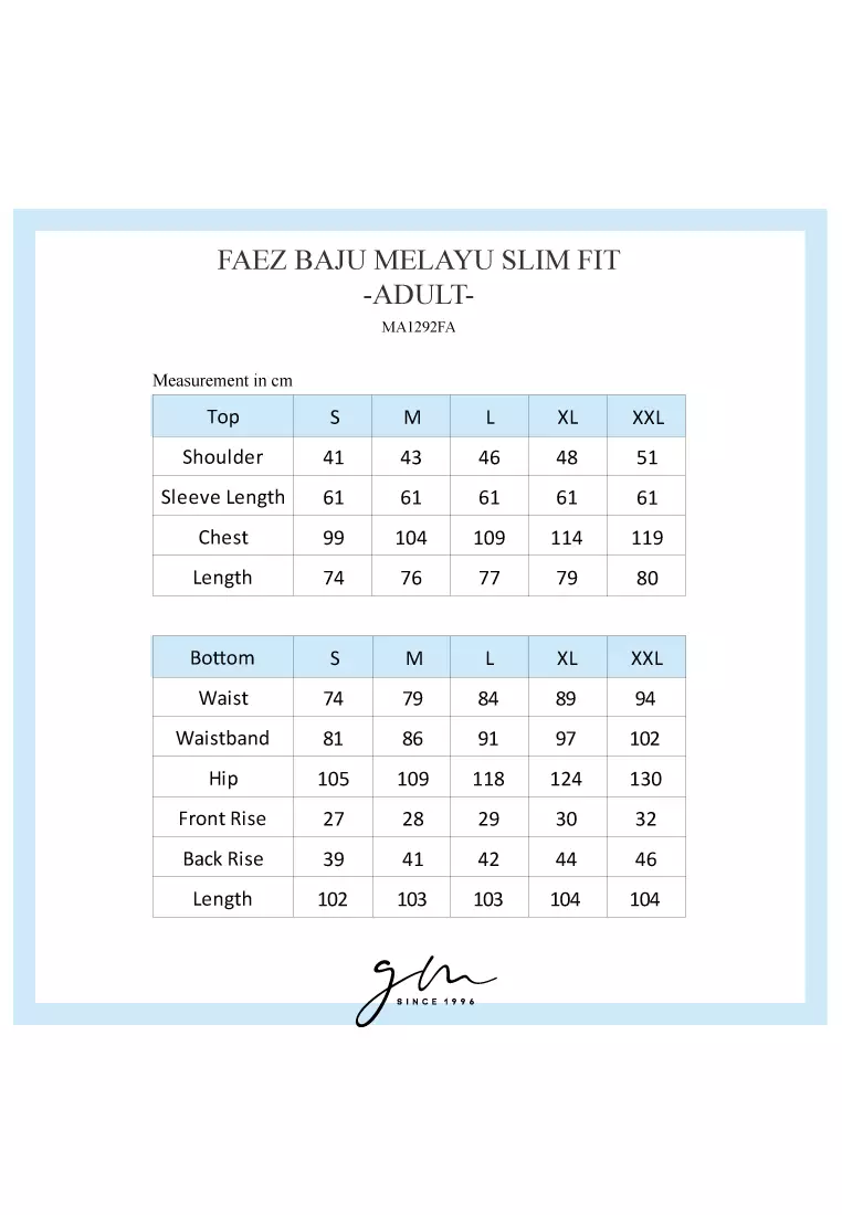 Gene Martino - Faez Baju Melayu Slim Fit Sedondon – Adult 1292