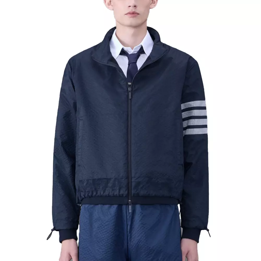 [4.4PRIL KEJUTAN HARGA] 4-Bar Ultralight Ripstop Funnel Neck Jacket Blue