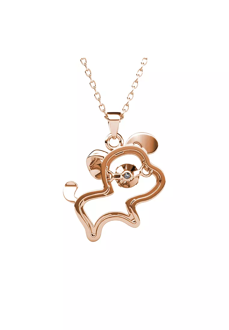 Dancing Shio Pendant Dog RG - Kalung Crystal Swarovski by Her Jewellery