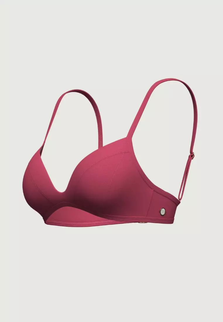 Core Solid玫紅色全罩比基尼上衣
