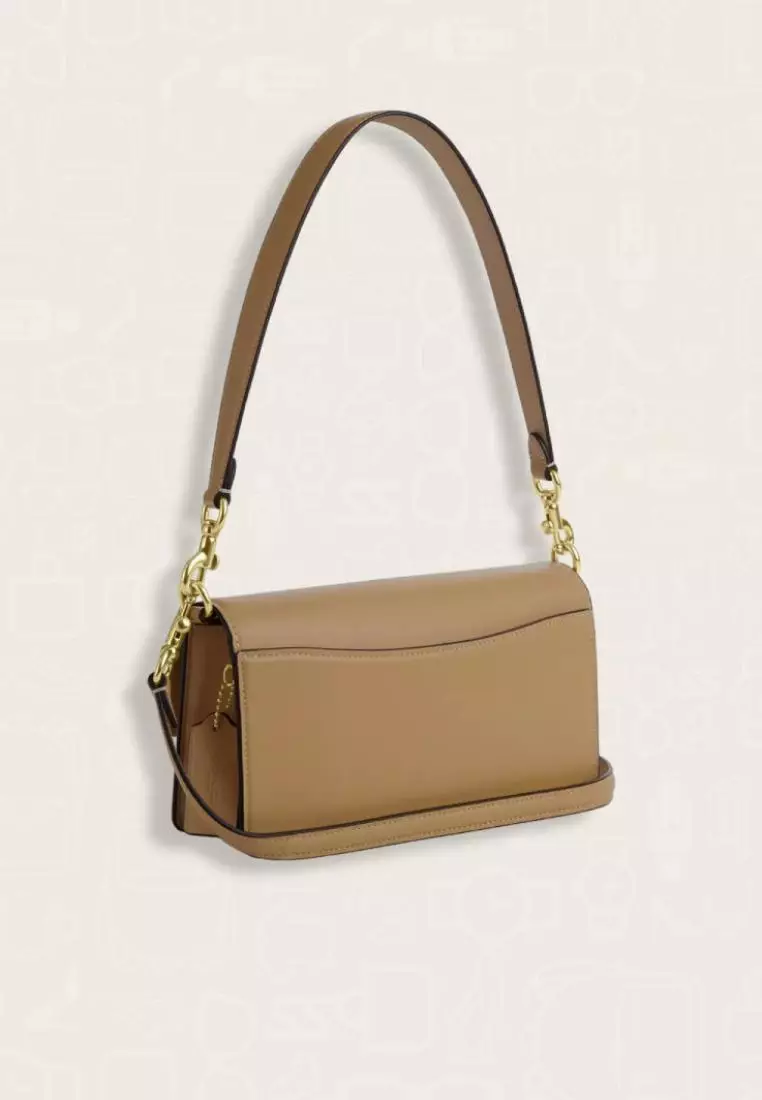 Coach Eliza Flap Crossbody With Leather Covered Closure Tan