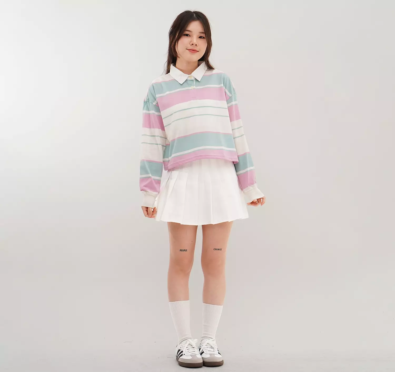 Matsuda Polo Rugby Crop top katun Annya Pink