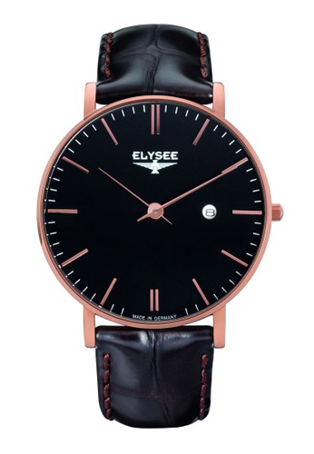 Elysee Watches - Jam Tangan Pria - Leather - 98005 - Zelos Watches (Black)