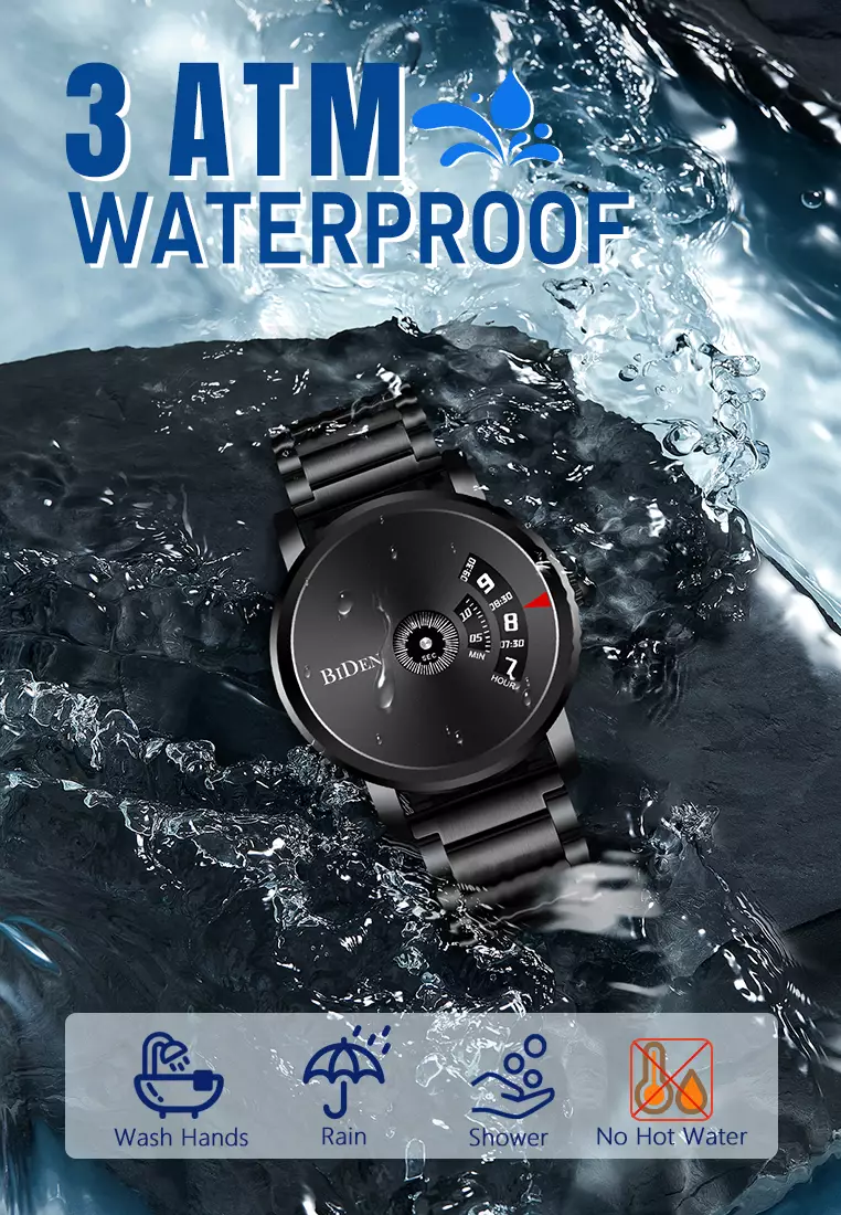 jam tangan pria fashion pria stainless steel band jam tangan waterproof