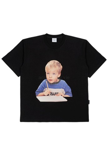 Acme De La Vie black ADLV Baby Face Study Boy Short Sleeve T-Shirt R Black 8553CAA15EB775GS_1