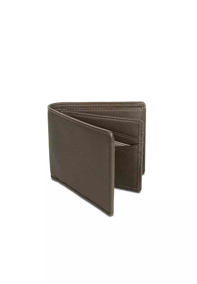 Grayson Leather Bi-fold Wallet with Extra Flap (RFID) - Khaki