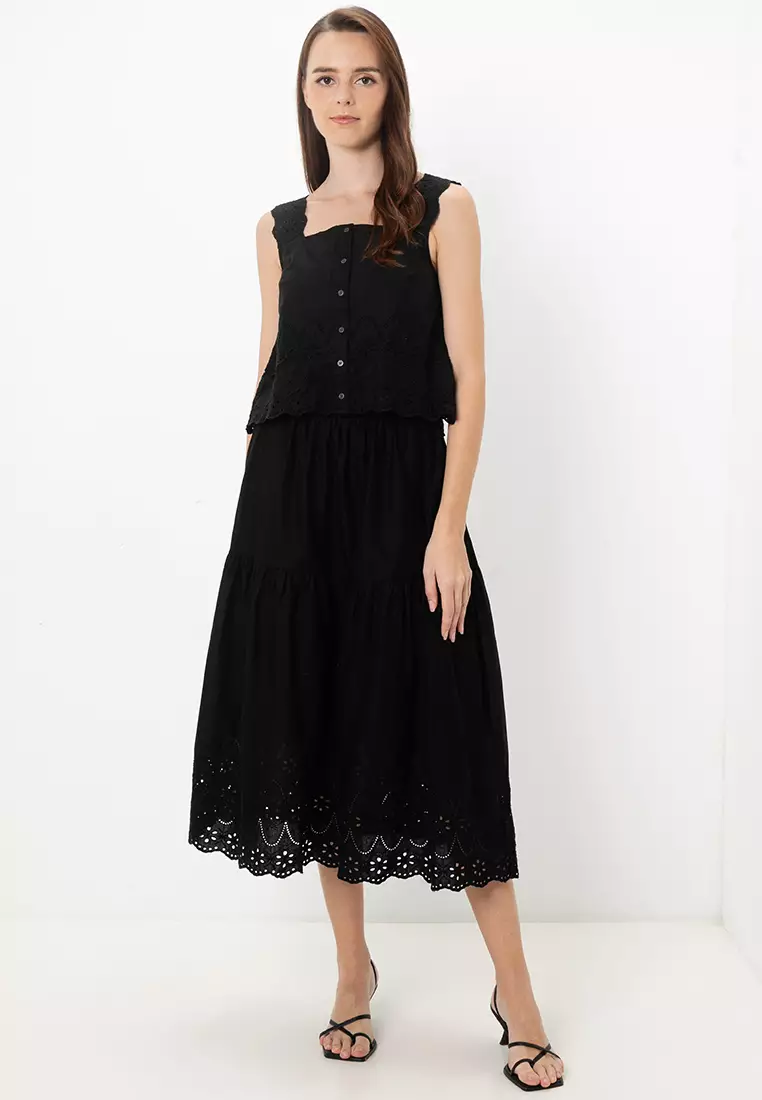 Buy GAP Eyelet Midi Skirt 2026 Online | ZALORA